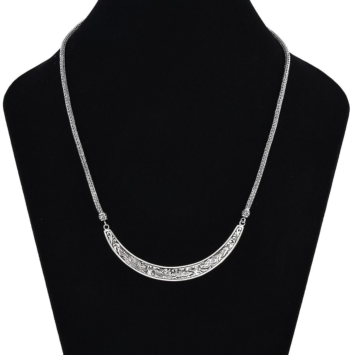 Bali Legacy Sterling Silver Engraved Dragon Tulang Naga Necklace 18-19 Inches 29.40 Grams image number 2