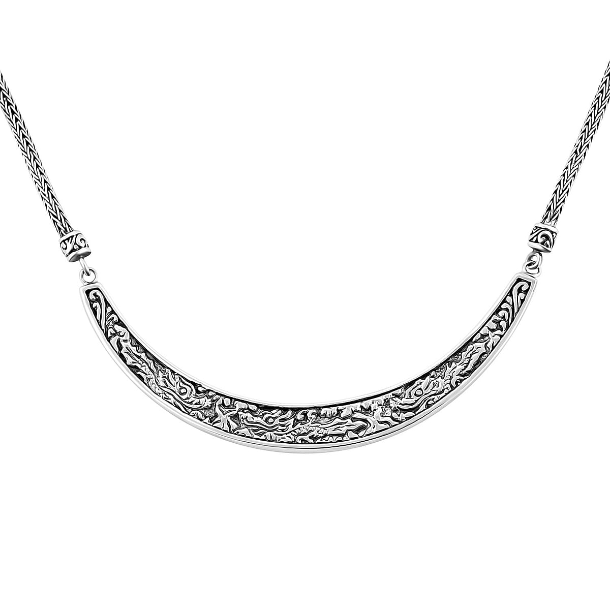 Bali Legacy Sterling Silver Engraved Dragon Tulang Naga Necklace 18-19 Inches 29.40 Grams image number 3