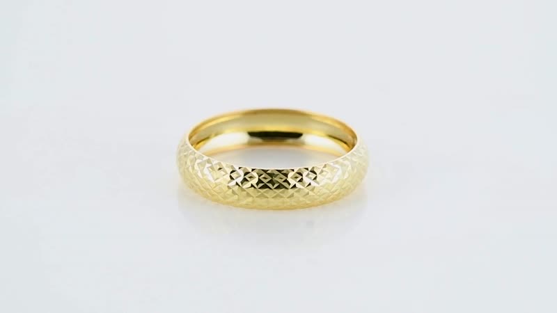One Time Only 18K Yellow Gold Diamond-Cut Ring (Size 10.0) (1.05 g)
