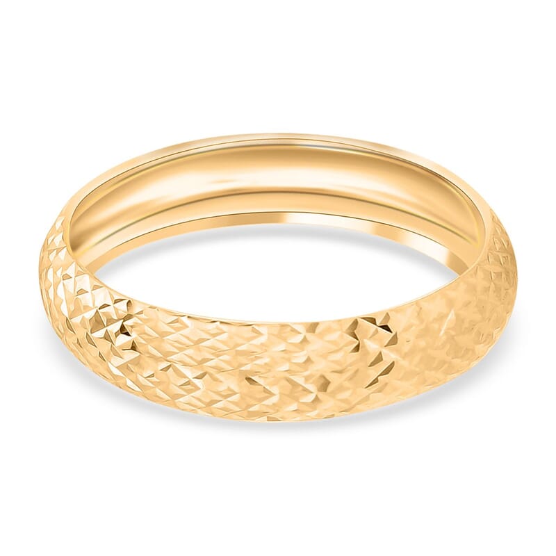 18K Yellow Gold Diamond-Cut Band Ring (Size 10.0) 0.91 Grams