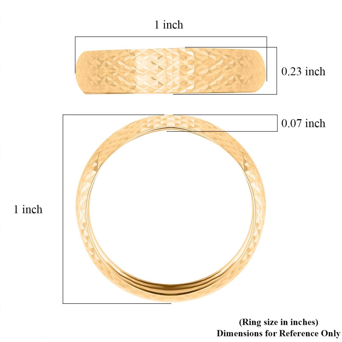 18K Yellow Gold Diamond-Cut Band Ring (Size 11.0) 0.91 Grams image number 5