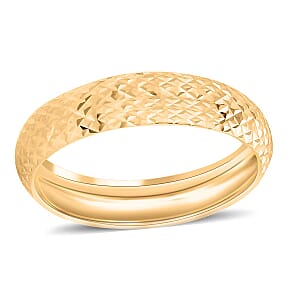 Diamond-Cut Band Ring in 18K Yellow Gold (Size 7.0) 0.91 Grams