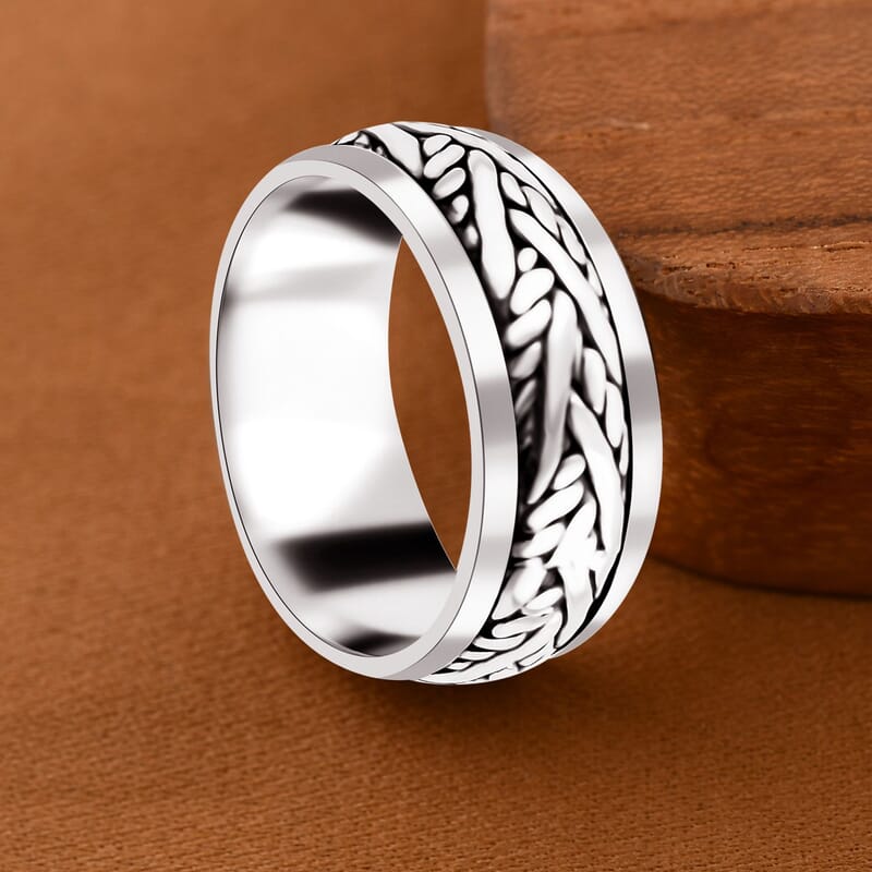 Bali Legacy Sterling Silver Spinner Band Ring (Size 10.0) 5.80 Grams