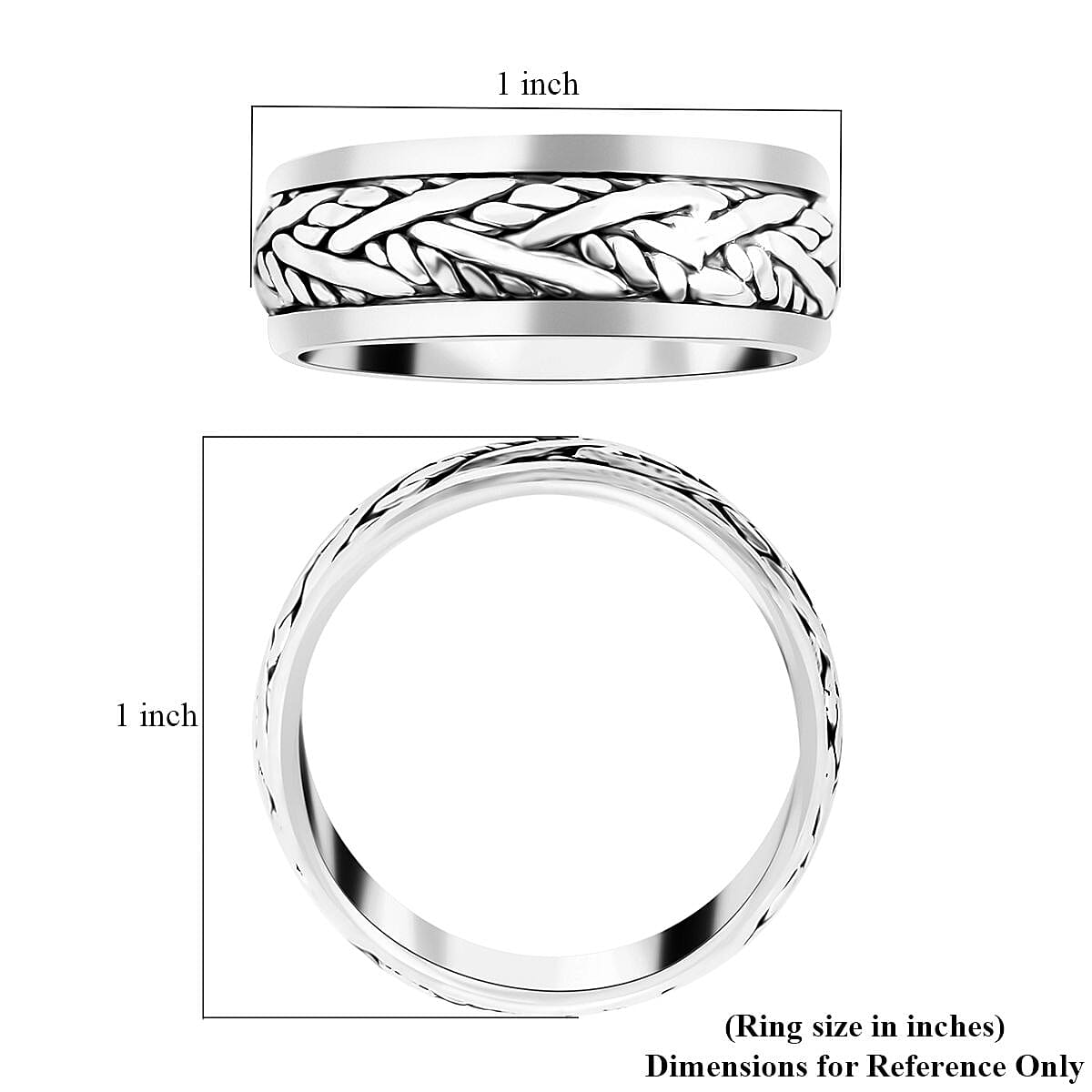 Bali Legacy Sterling Silver Spinner Band Ring (Size 10.0) 5.80 Grams image number 5