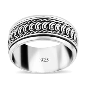 Bali Legacy Sterling Silver Spinner Band Ring (Size 7.0) 5.75 Grams