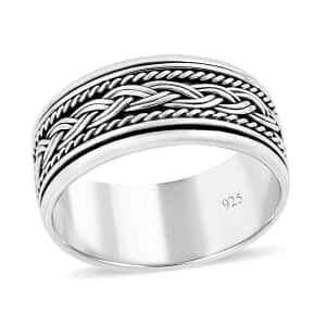 Bali Legacy Sterling Silver Spinner Band Ring (Size 8.0) 4.60 Grams