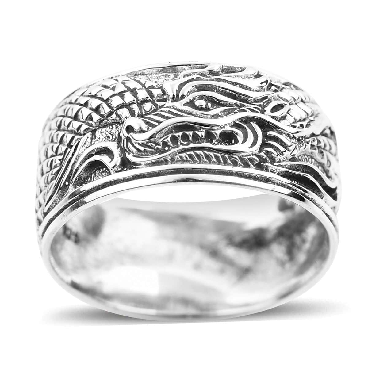 Bali Legacy Dragon Ring in Sterling Silver (Size 7.0) 4.85 Grams image number 0