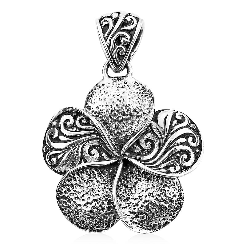 Bali Legacy Flower Pendant without Chain in Sterling Silver 5.35 Grams