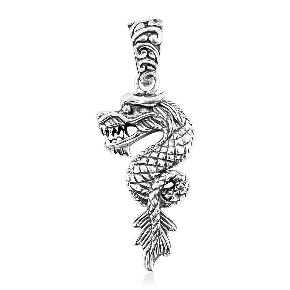 Bali Legacy Sterling Silver Dragon Pendant 5.10 Grams image number 0