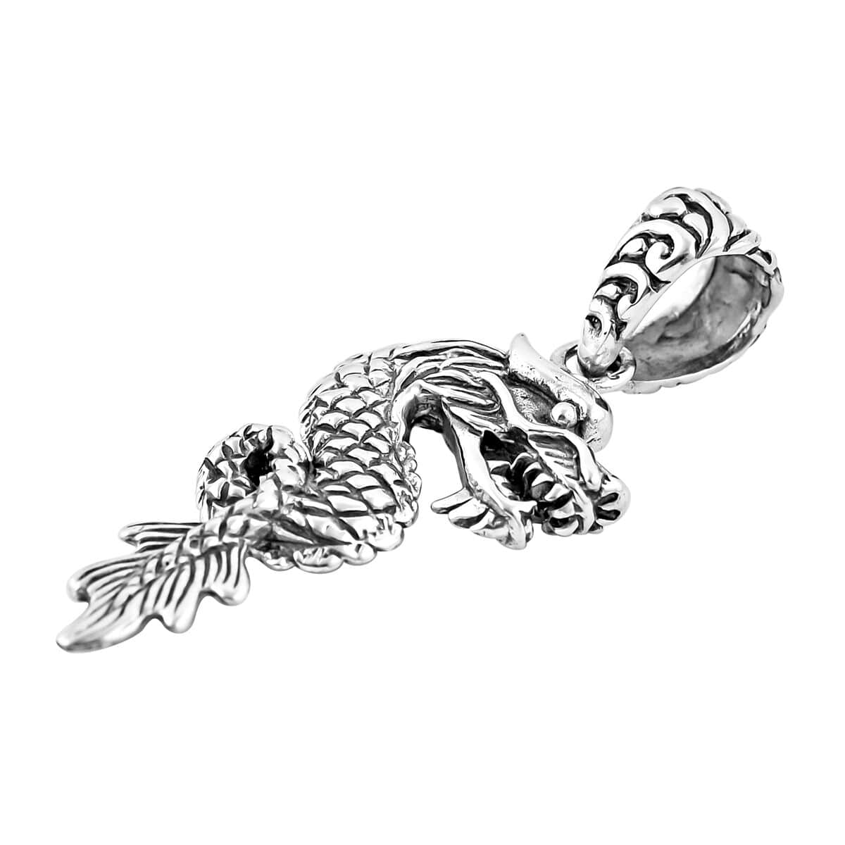 Bali Legacy Sterling Silver Dragon Pendant 5.10 Grams image number 3