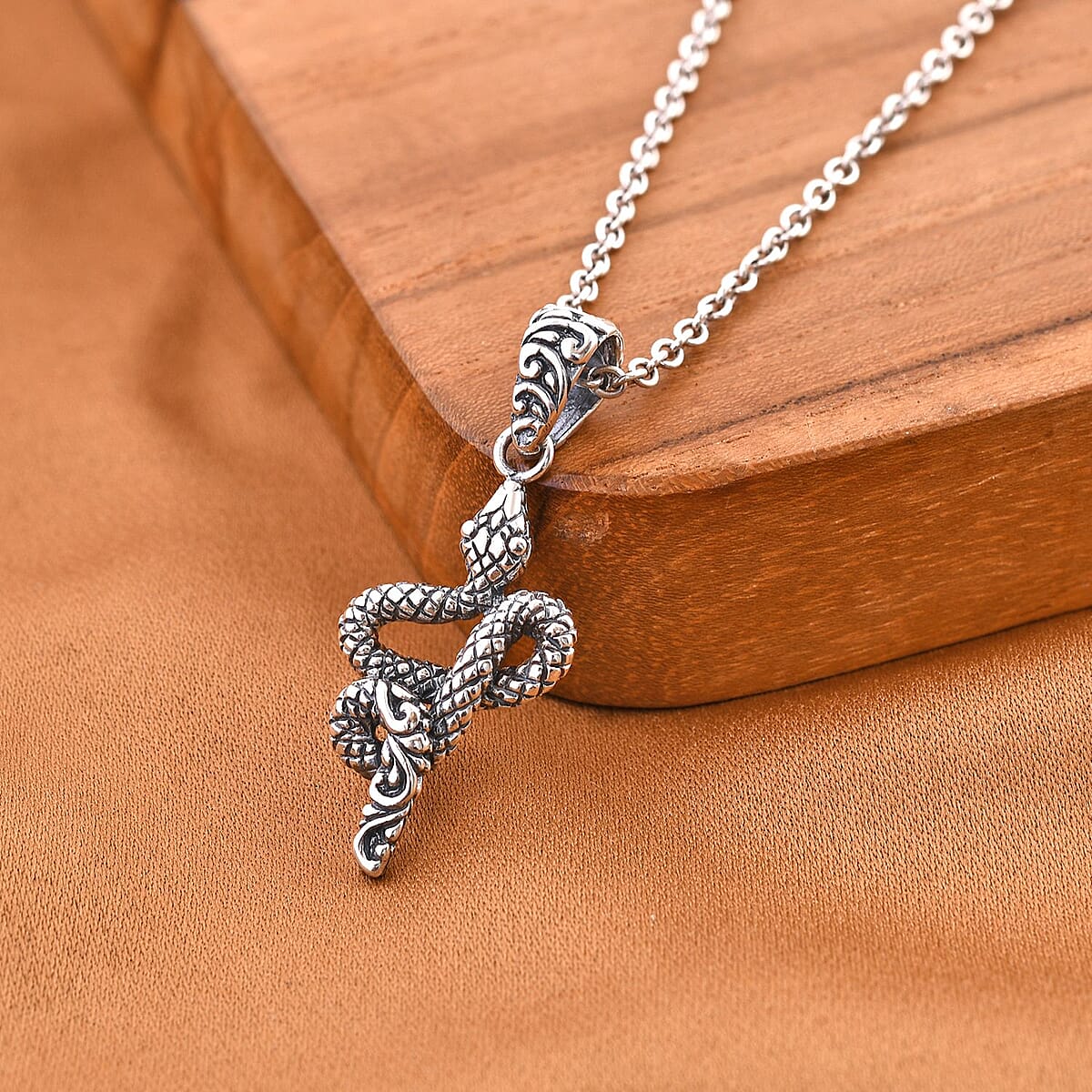 Bali Legacy Snake Pendant without Chain in Sterling Silver 4.85 Grams image number 1
