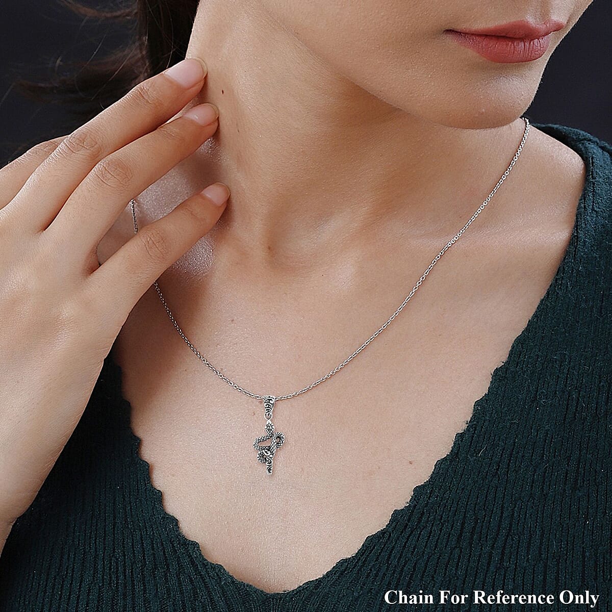 Bali Legacy Snake Pendant without Chain in Sterling Silver 4.85 Grams image number 2