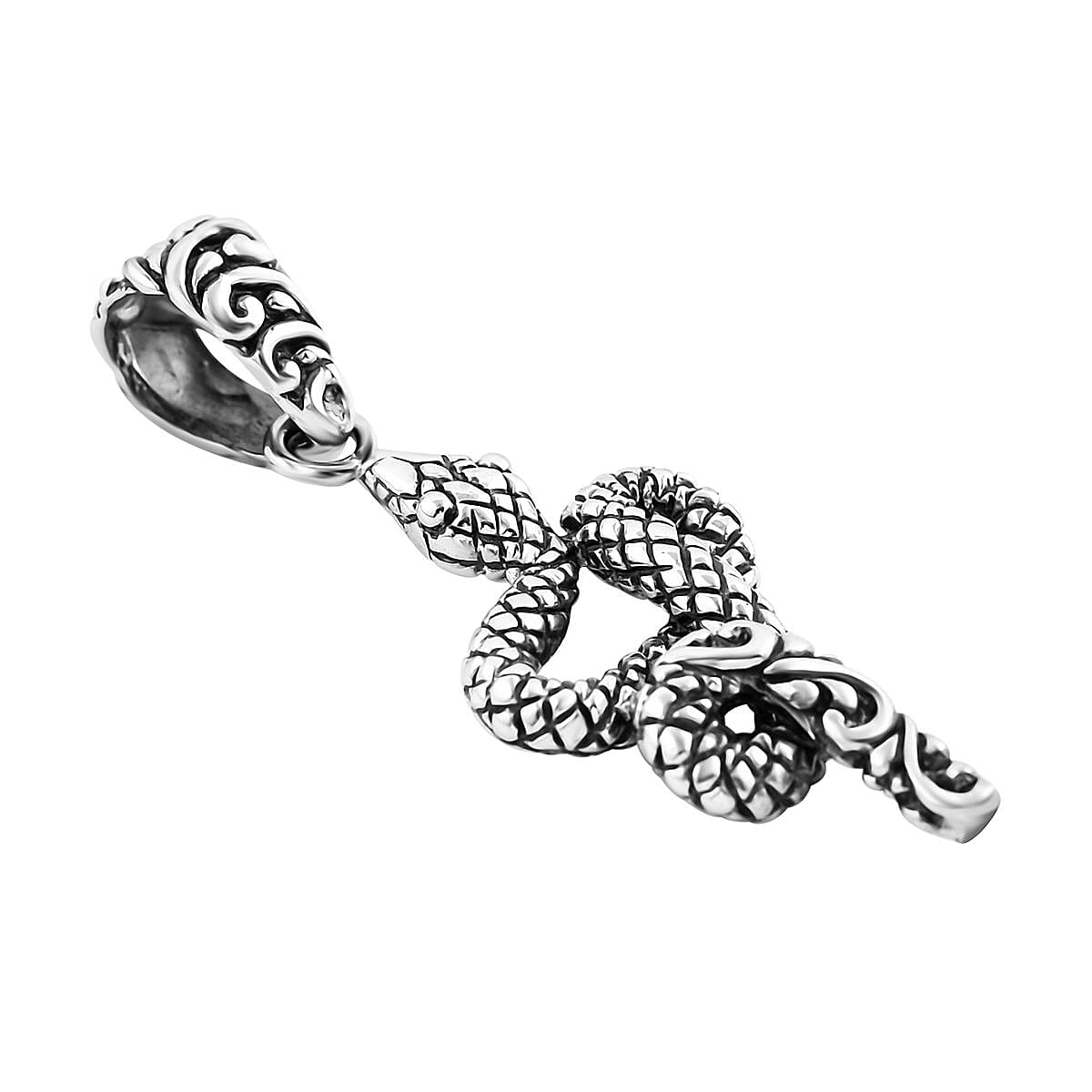 Bali Legacy Snake Pendant without Chain in Sterling Silver 4.85 Grams image number 3