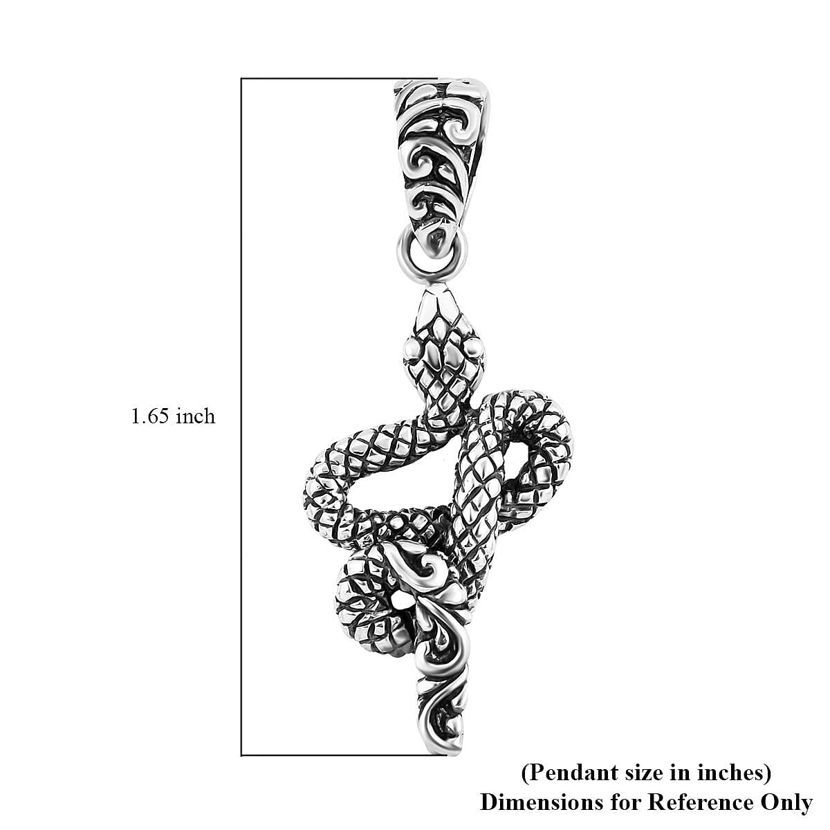 Bali Legacy Snake Pendant without Chain in Sterling Silver 4.85 Grams image number 5