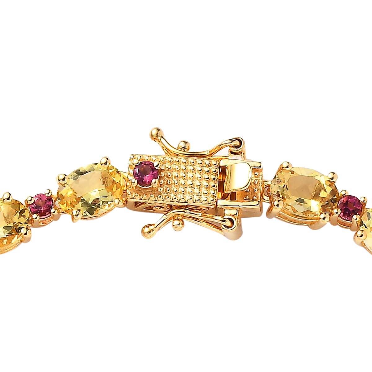 Premium Brazilian Heliodor and Ouro Fino Rubellite Bracelet in Vermeil Yellow Gold Over Sterling Silver (7.25 In) 13.70 ctw image number 3