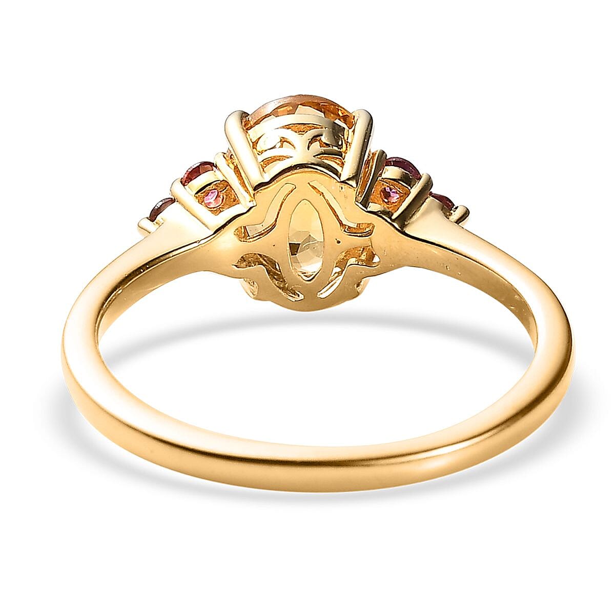 Premium Brazilian Heliodor and Premium Ouro Fino Rubellite Ring in Vermeil Yellow Gold Over Sterling Silver (Size 10.0) 1.75 ctw image number 4