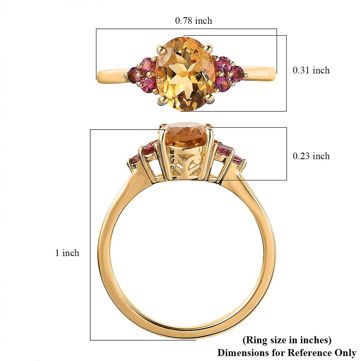 Premium Brazilian Heliodor and Premium Ouro Fino Rubellite Ring in Vermeil Yellow Gold Over Sterling Silver (Size 10.0) 1.75 ctw image number 5