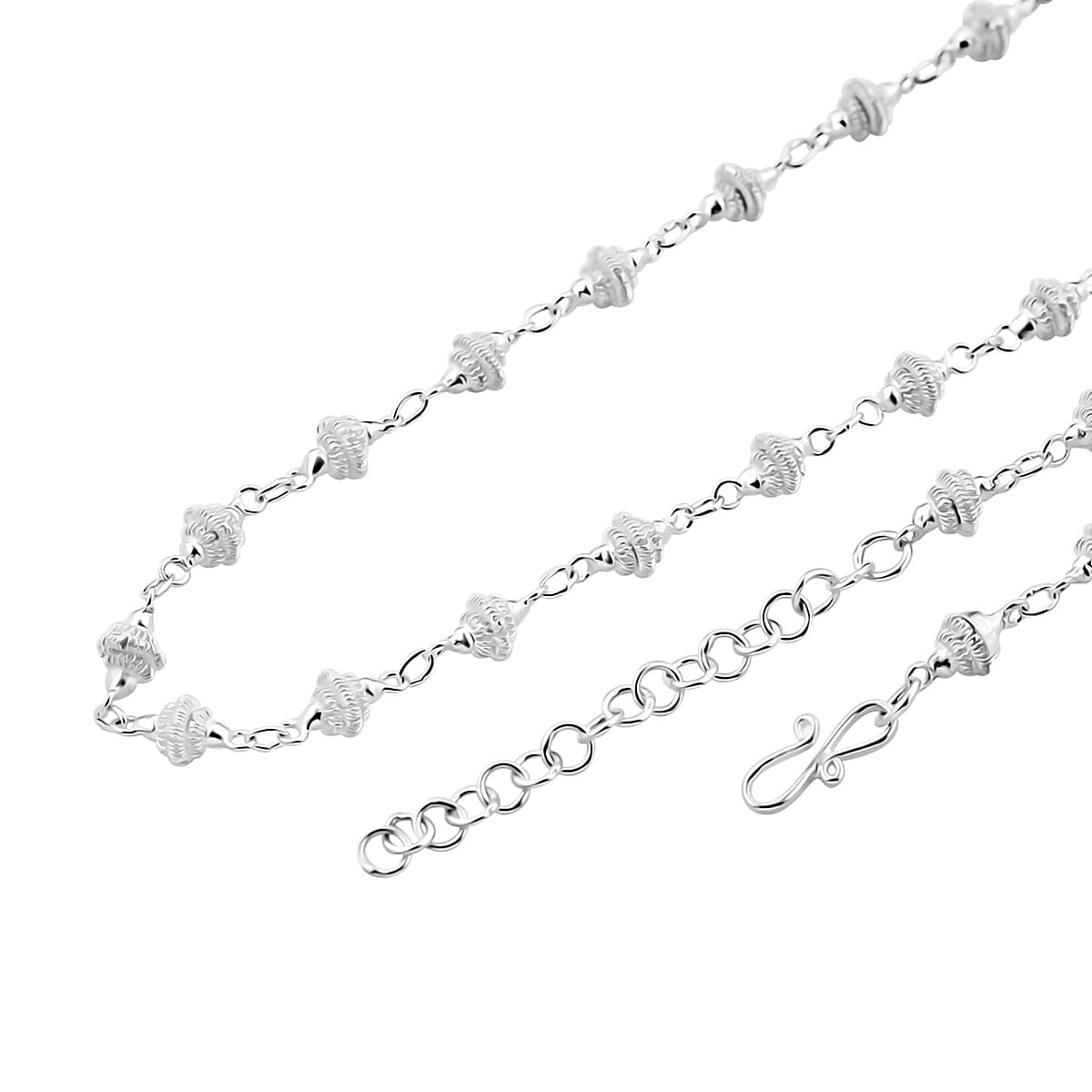 Bali Legacy Sterling Silver Station Necklace 18-20 Inches 13.10 Grams image number 3