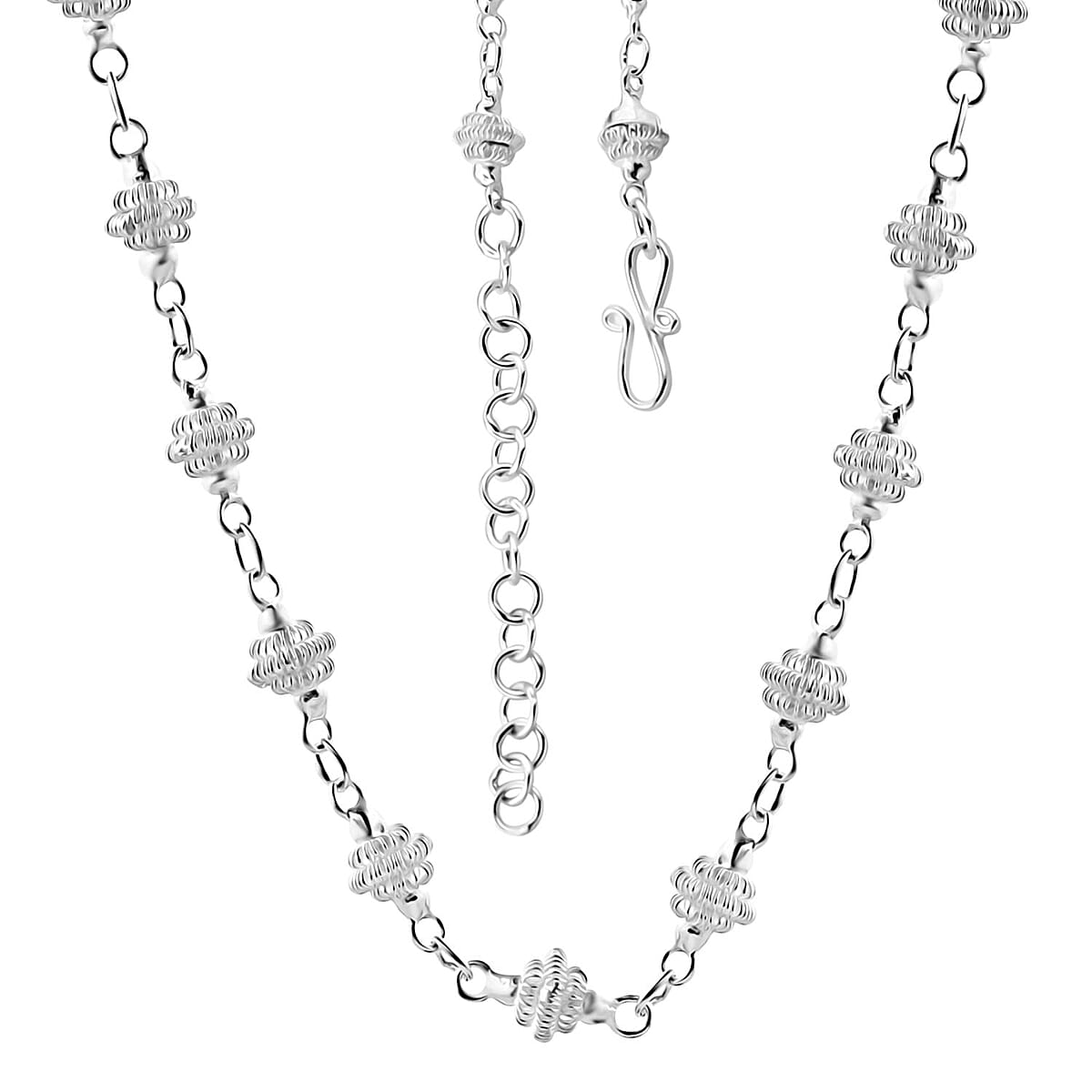 Bali Legacy Sterling Silver Station Necklace 18-20 Inches 13.10 Grams image number 5