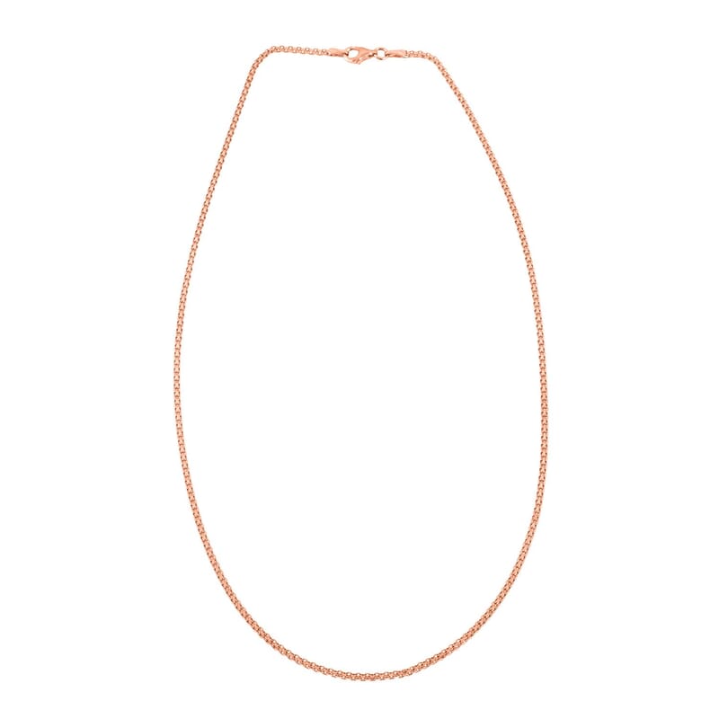 Bismark Chain Necklace in 14K Rose Gold Over Sterling Silver 2.93 Grams 18 Inches