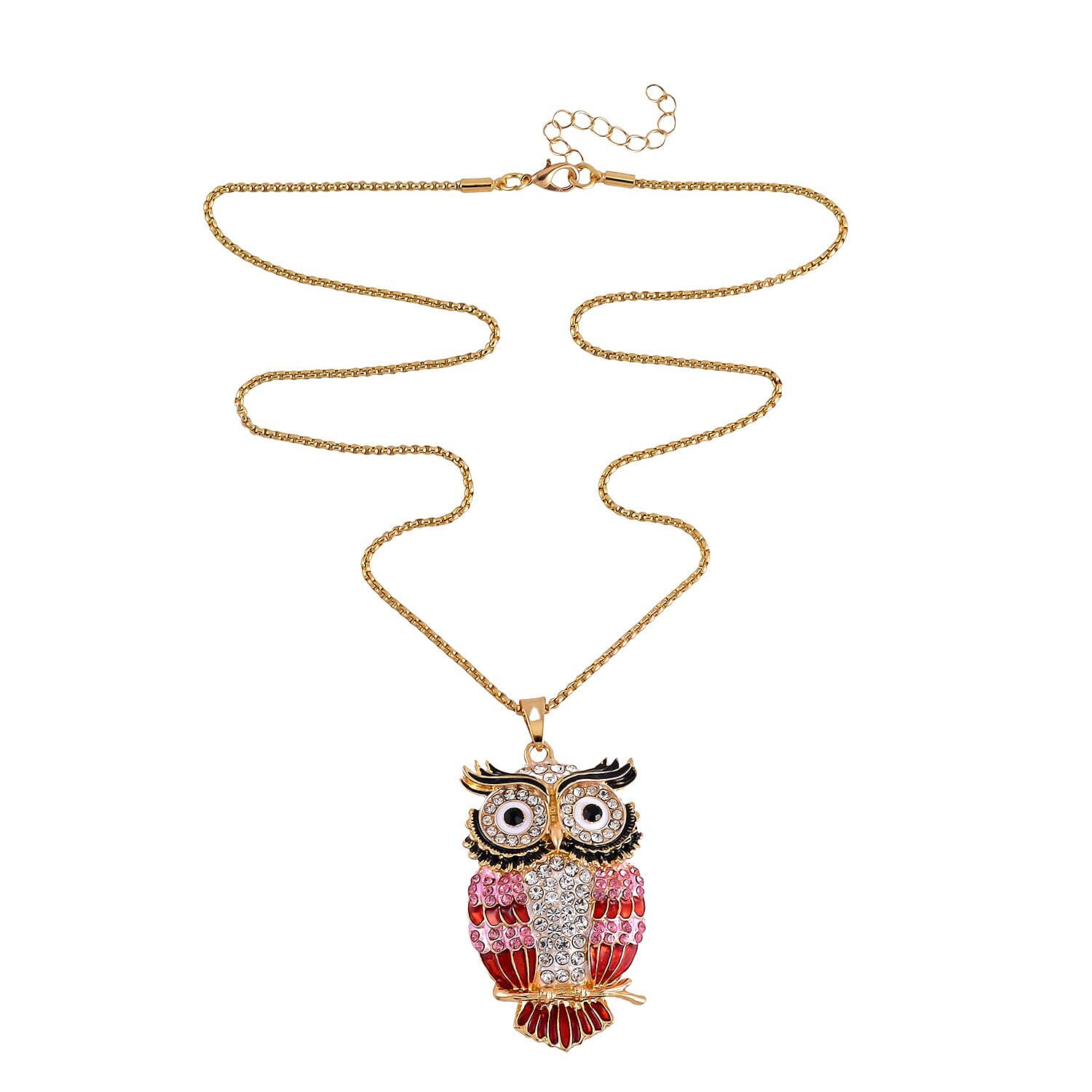 Multi Color Austrian Crystal Necklace in Goldtone 24 Inches