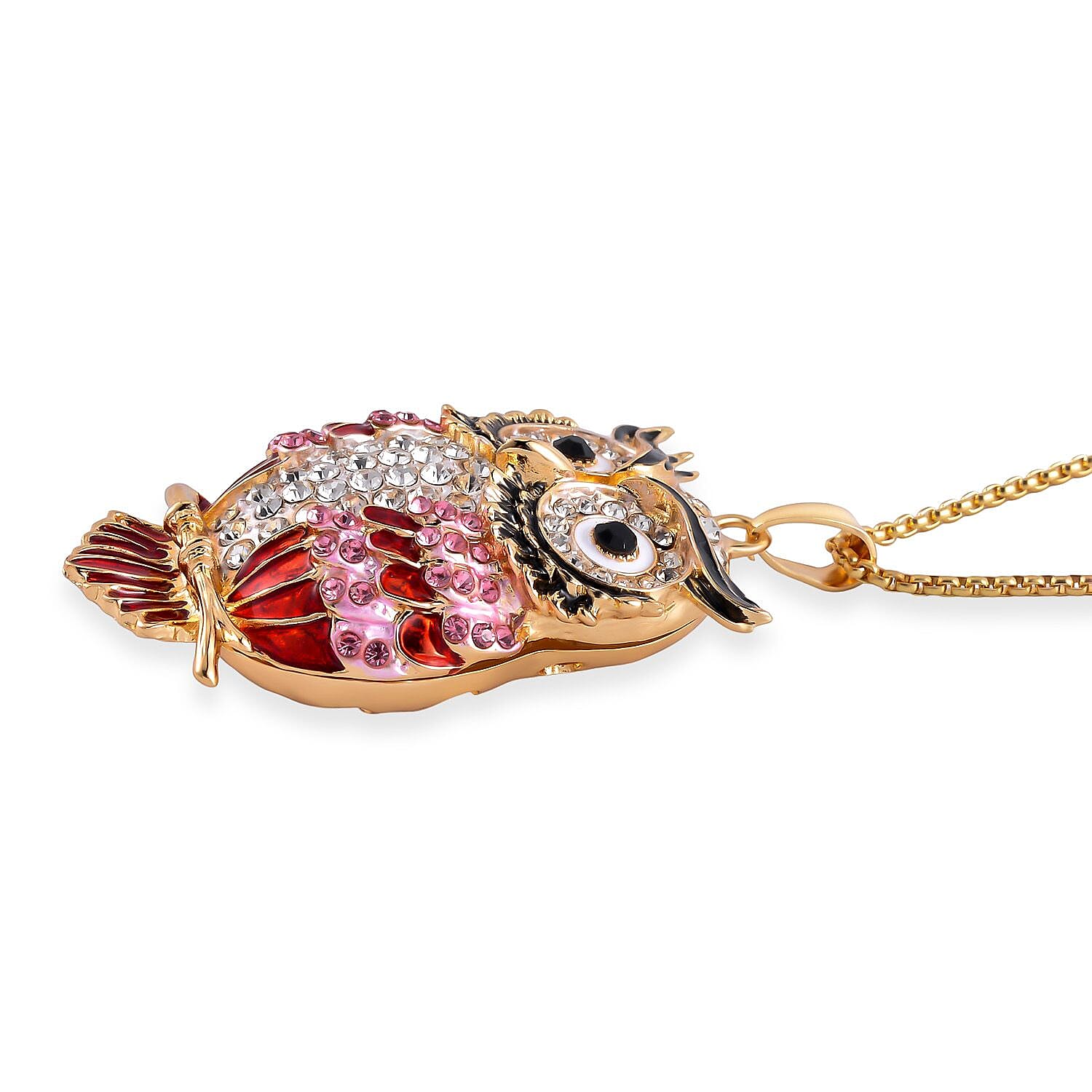 Multi Color Austrian Crystal Necklace in Goldtone 24 Inches