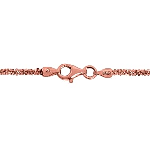 Vermeil RG Over Sterling Silver Chain Necklace (24 Inches) 6.44 g