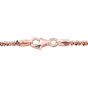 Vermeil RG Over Sterling Silver Chain Necklace (24 Inches) 6.44 g