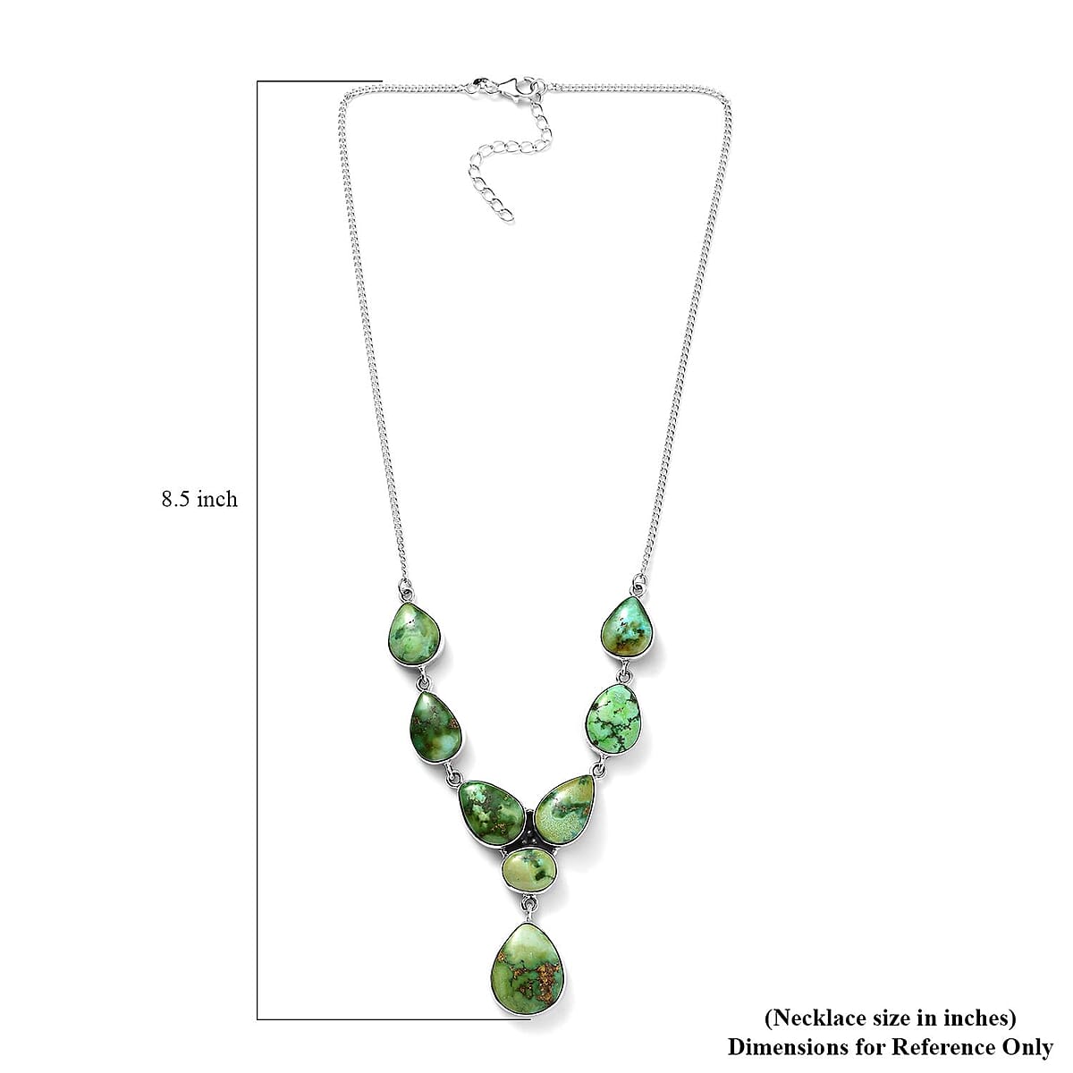 Artisan Crafted Sonoran Gold Turquoise Drop Necklace 18-20 Inches in Black Oxidized Sterling Silver 56.25 ctw image number 5