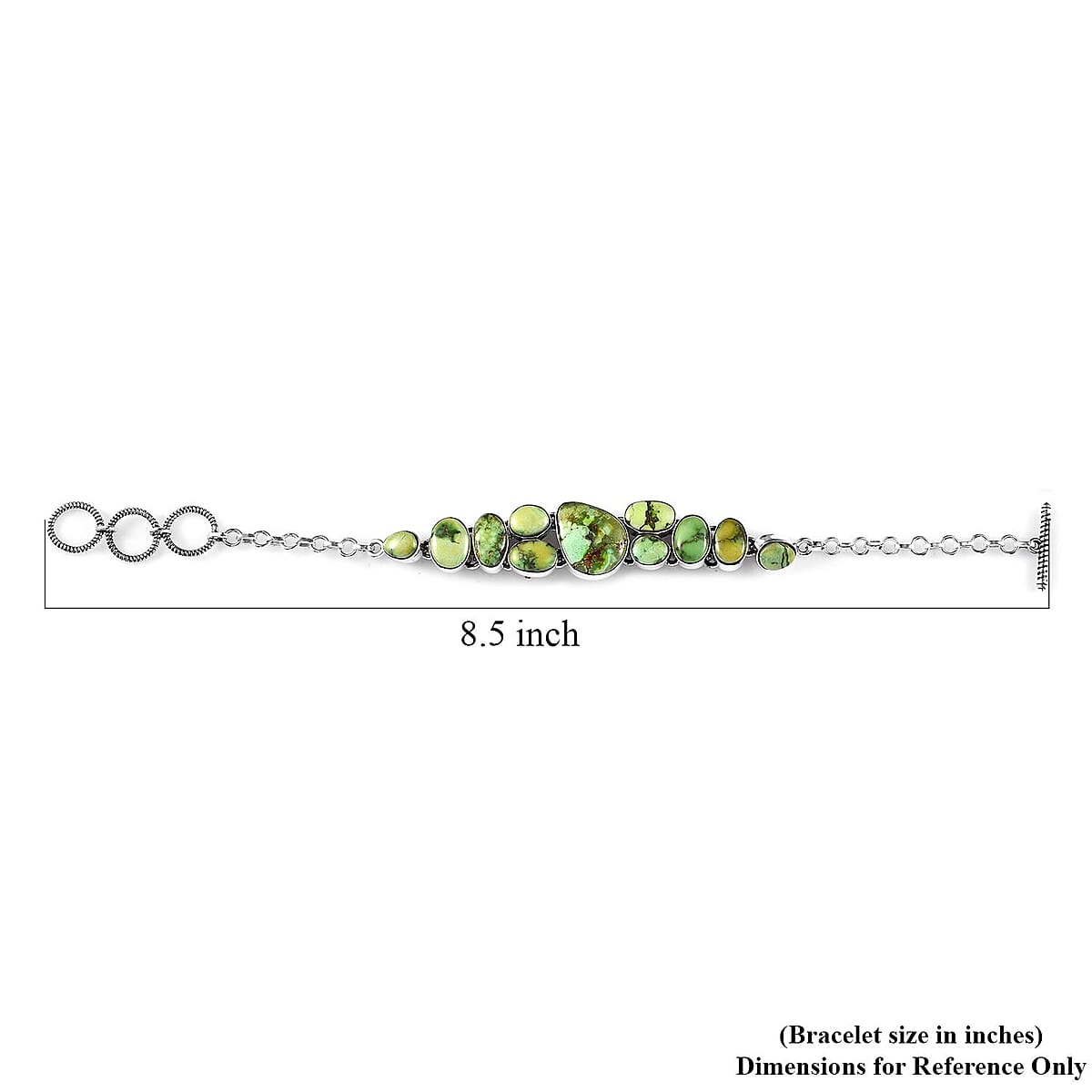 Artisan Crafted Sonoran Gold Turquoise Bracelet in Black Oxidized Sterling Silver (6.50-8.50In) 26.10 ctw image number 4