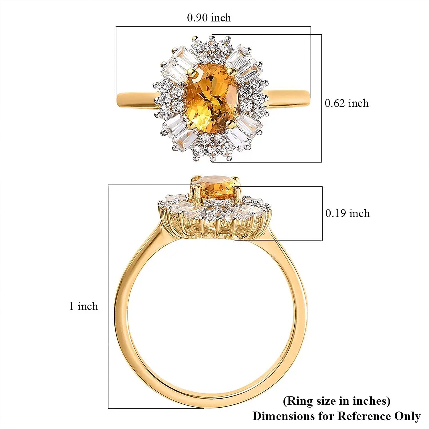 Premium Brazilian Heliodor and White Zircon Sunflower Ring in Vermeil Yellow Gold Over Sterling Silver (Size 10.0) 1.80 ctw