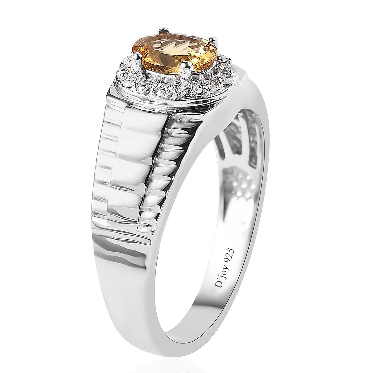 Premium Brazilian Heliodor and Moissanite Men's Ring in Platinum Over Sterling Silver (Size 12.0) 1.85 ctw image number 3