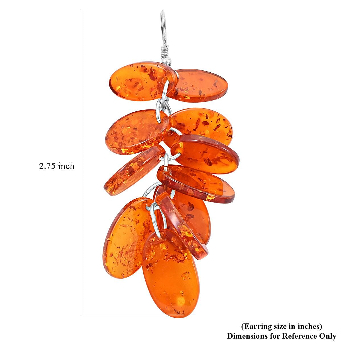 Baltic Amber Earrings in Sterling Silver image number 4