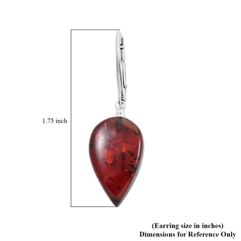 Baltic Amber Earrings in Sterling Silver