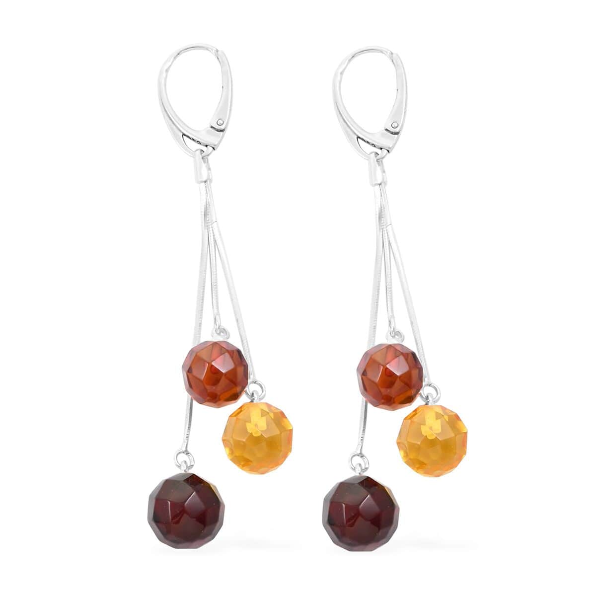 Baltic Amber Earrings in Sterling Silver image number 3