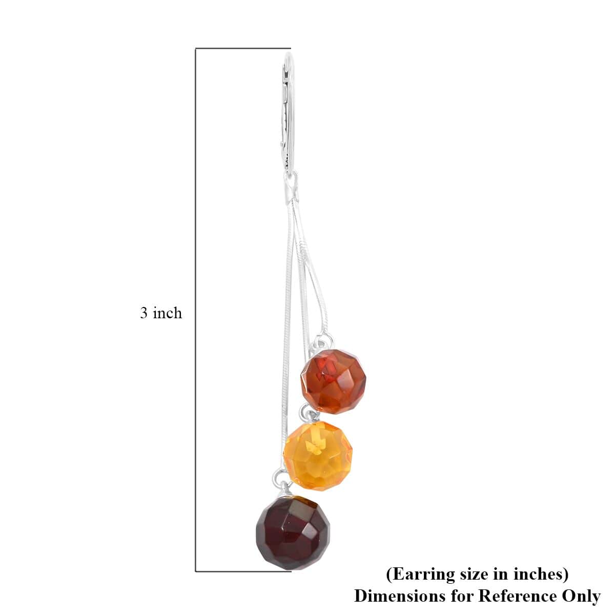 Baltic Amber Earrings in Sterling Silver image number 4