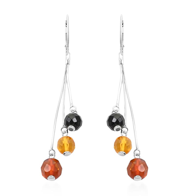 Baltic Amber Earrings in Sterling Silver
