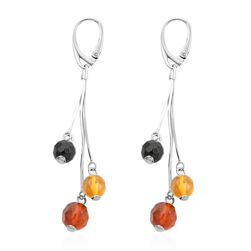 Baltic Amber Earrings in Sterling Silver
