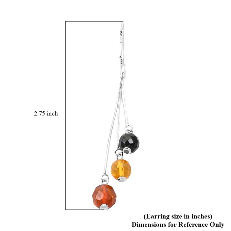 Baltic Amber Earrings in Sterling Silver