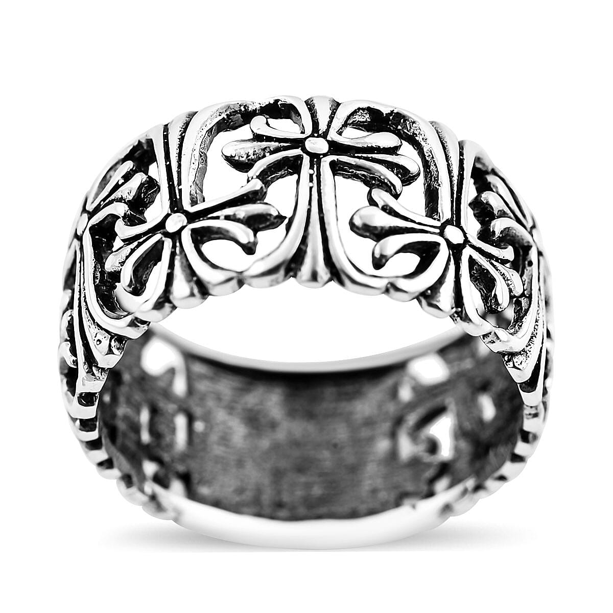 Bali Legacy Sterling Silver Cross Band Ring (Size 7.0) 6.30 Grams image number 0