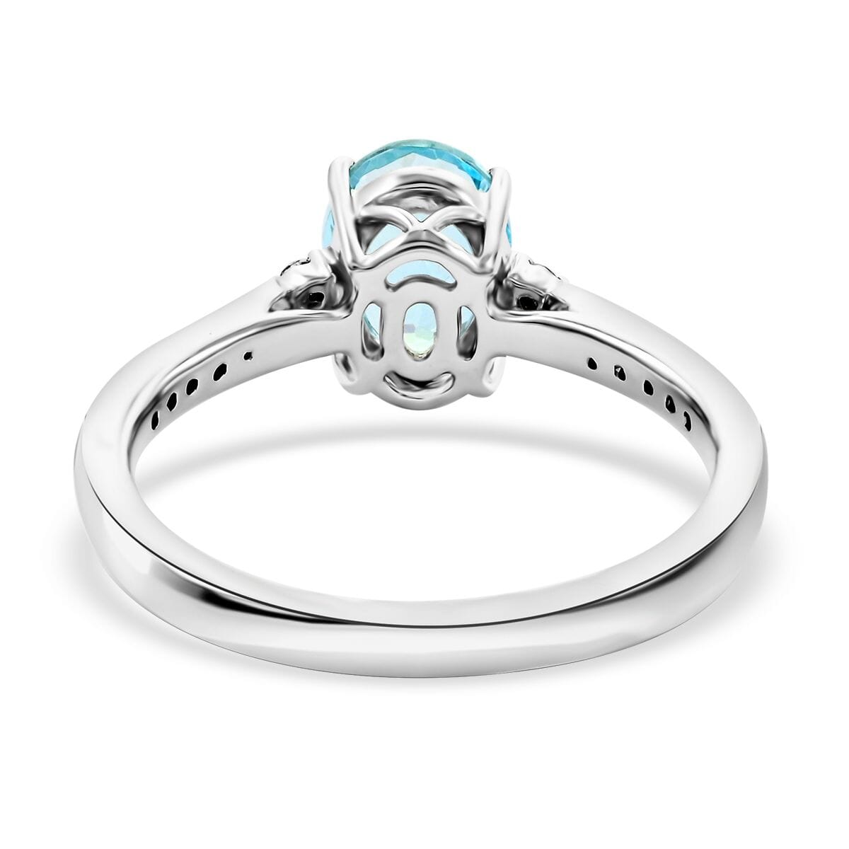 Certified & Appraised Luxoro 10K White Gold AAA Santa Maria Aquamarine and I2 Diamond Ring (Size 9.0) 2.00 ctw image number 4