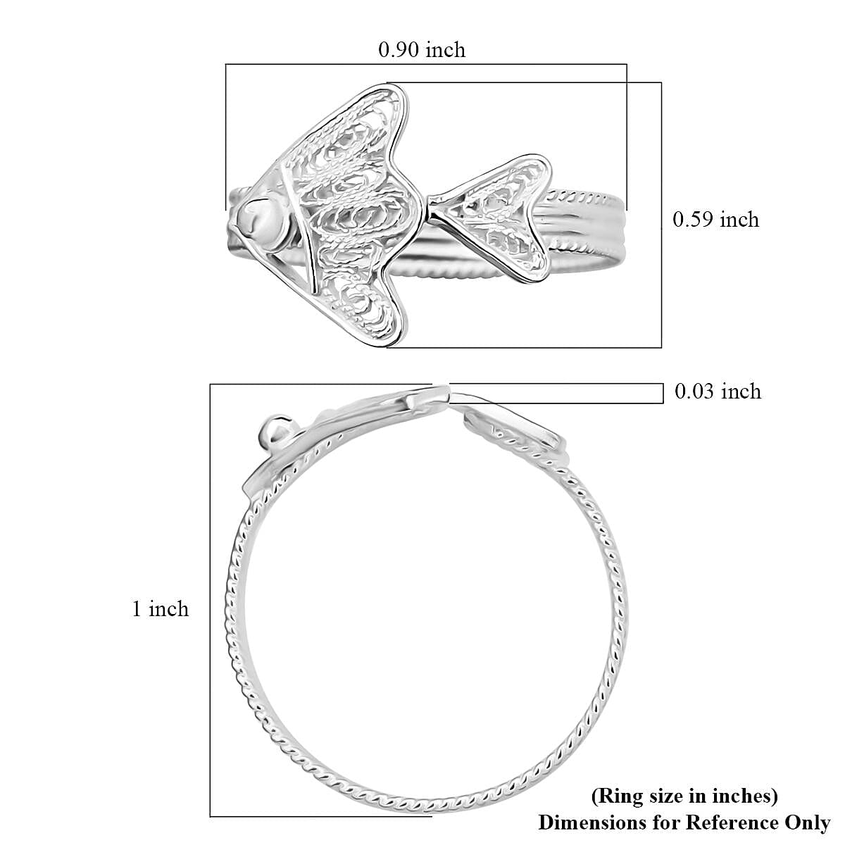 Artistry Tarakashi Collection Sterling Silver Fish Ring (Size 10.0) (2.15 g) image number 5