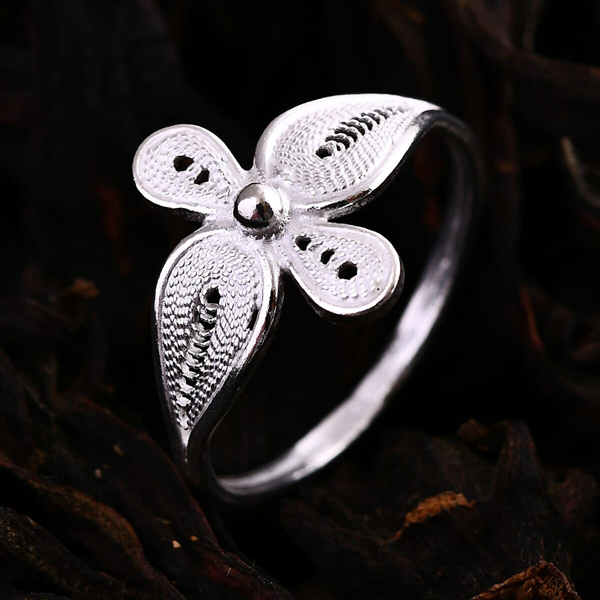 Artistry Tarakashi Collection Sterling Silver Ring (Size 7.0) 2.20 Grams image number 1