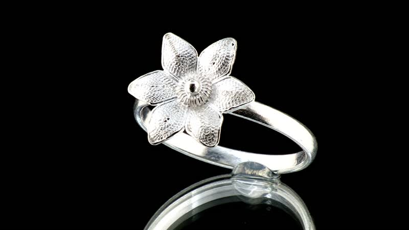 Artistry Tarakashi Collection Sterling Silver Flower Ring (2.45 g)