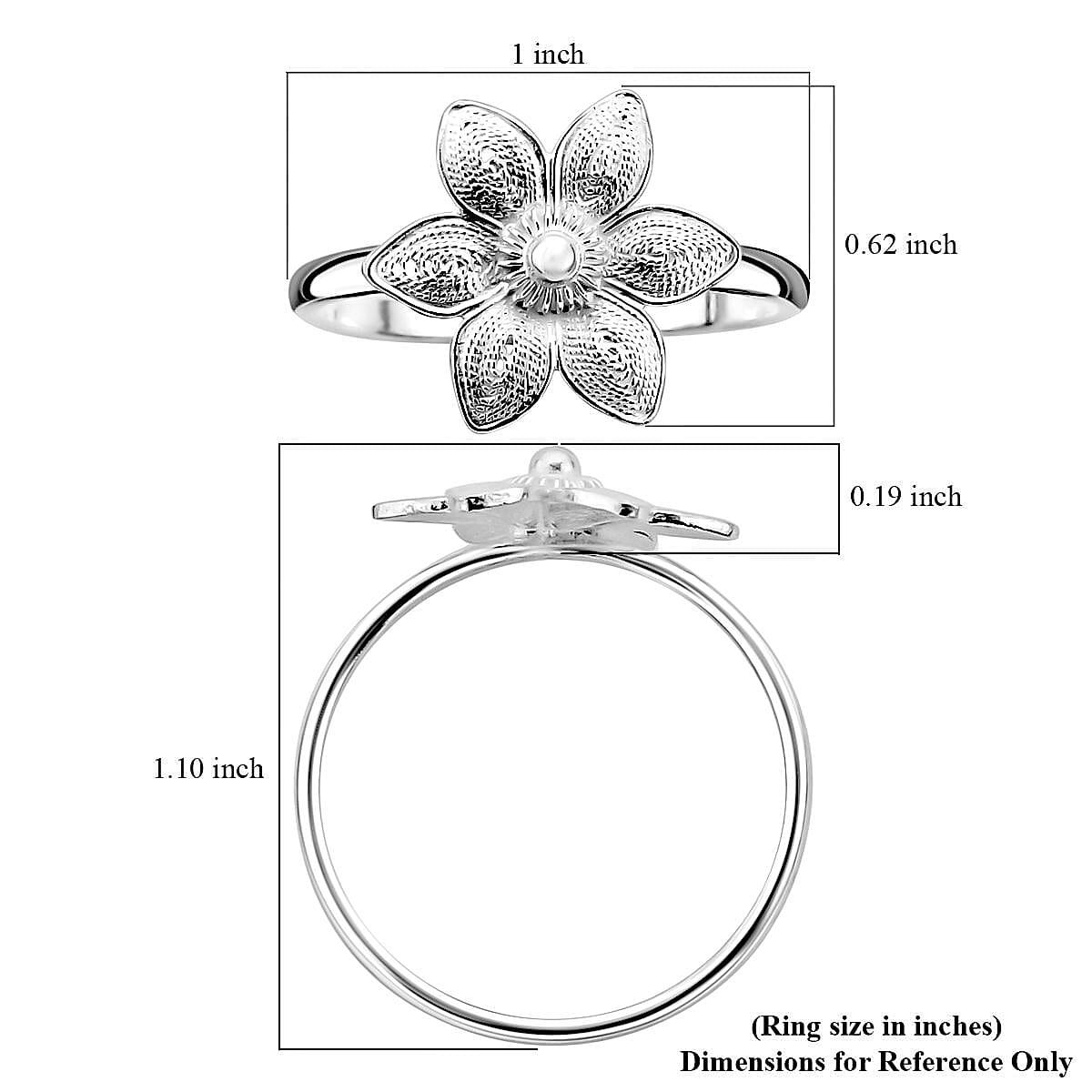 Artistry Tarakashi Collection Sterling Silver Flower Ring (Size 5.0) (2.45 g) image number 5