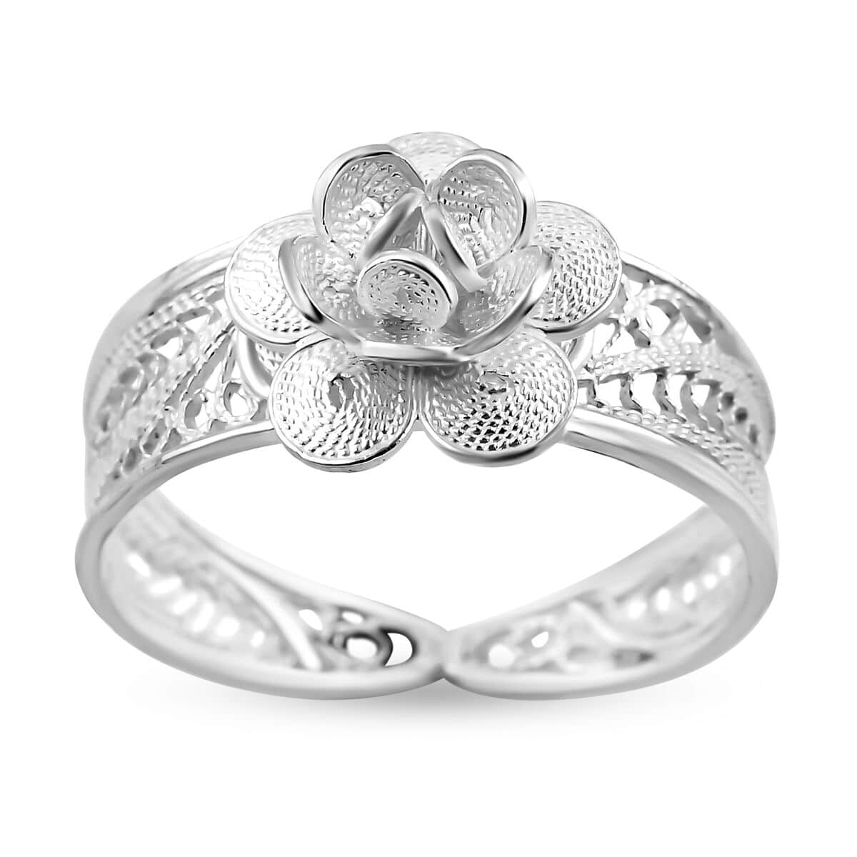 Artistry Tarakashi Collection Sterling Silver Blossom Floral Ring (Size 10.0) (2.90 g) image number 0