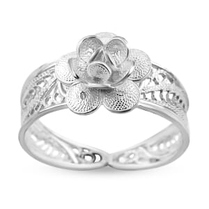 Artistry Tarakashi Collection Sterling Silver Blossom Floral Ring (Size 6.0) 2.90 Grams