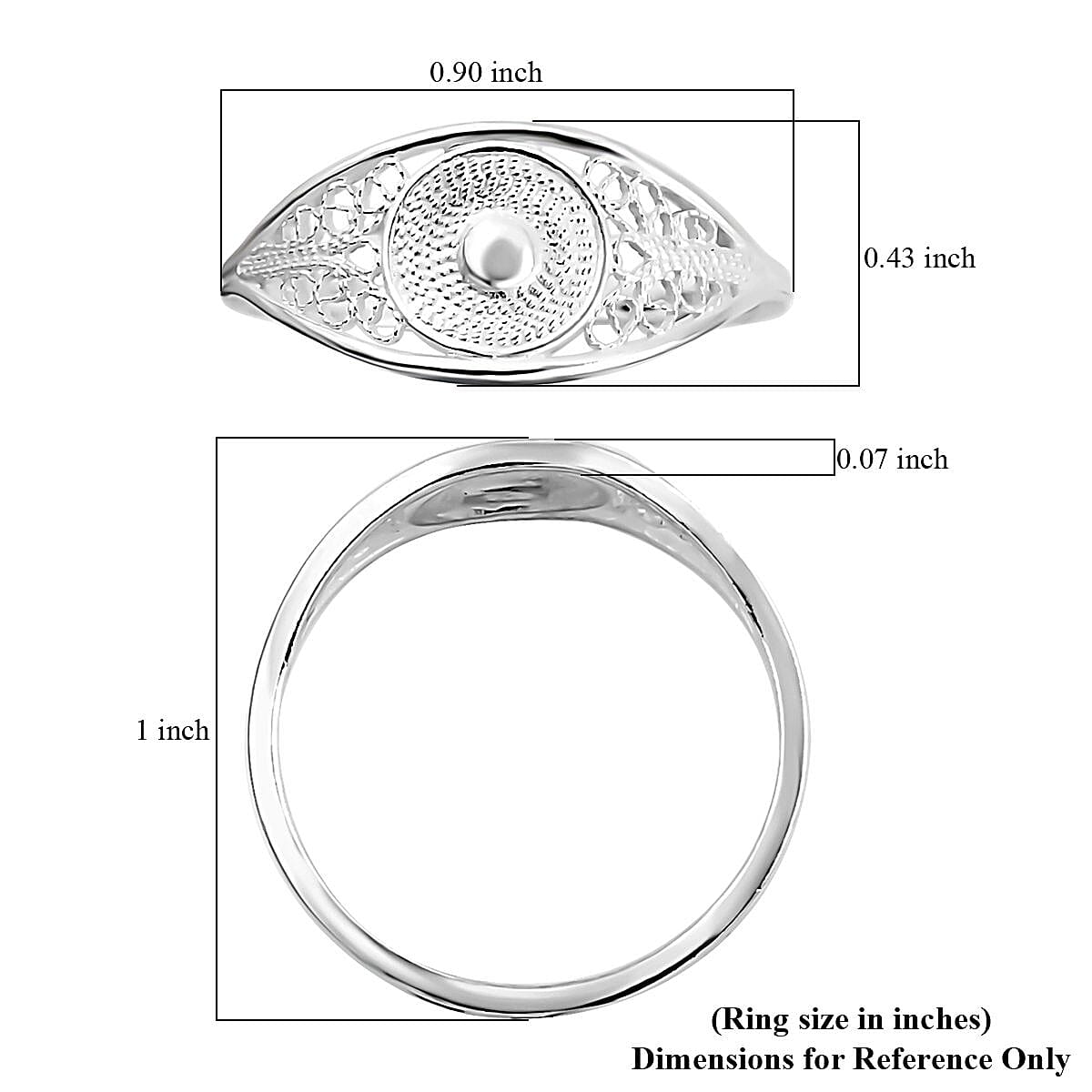 Artistry Tarakashi Collection Sterling Silver Filigree Ring (Size 10.0) 2 Grams