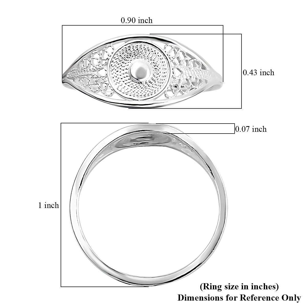 Artistry Tarakashi Collection Sterling Silver Filigree Ring (Size 7.0) 2 Grams image number 5