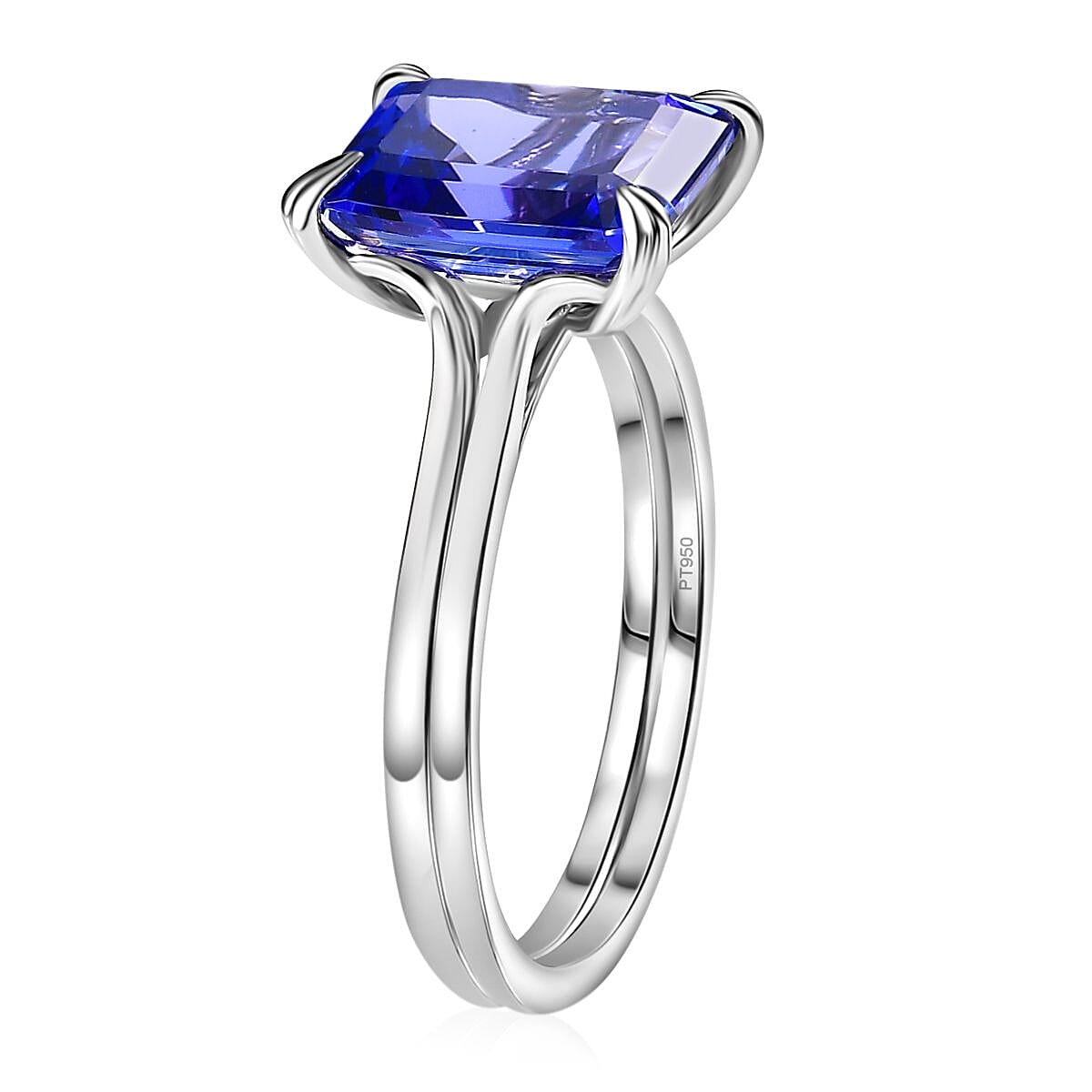 Rhapsody AAAA Tanzanite and E-F VS2 Diamond 5.00 ctw Solitaire Ring in 950 Platinum (Size 7.0) 5.85 Grams image number 3